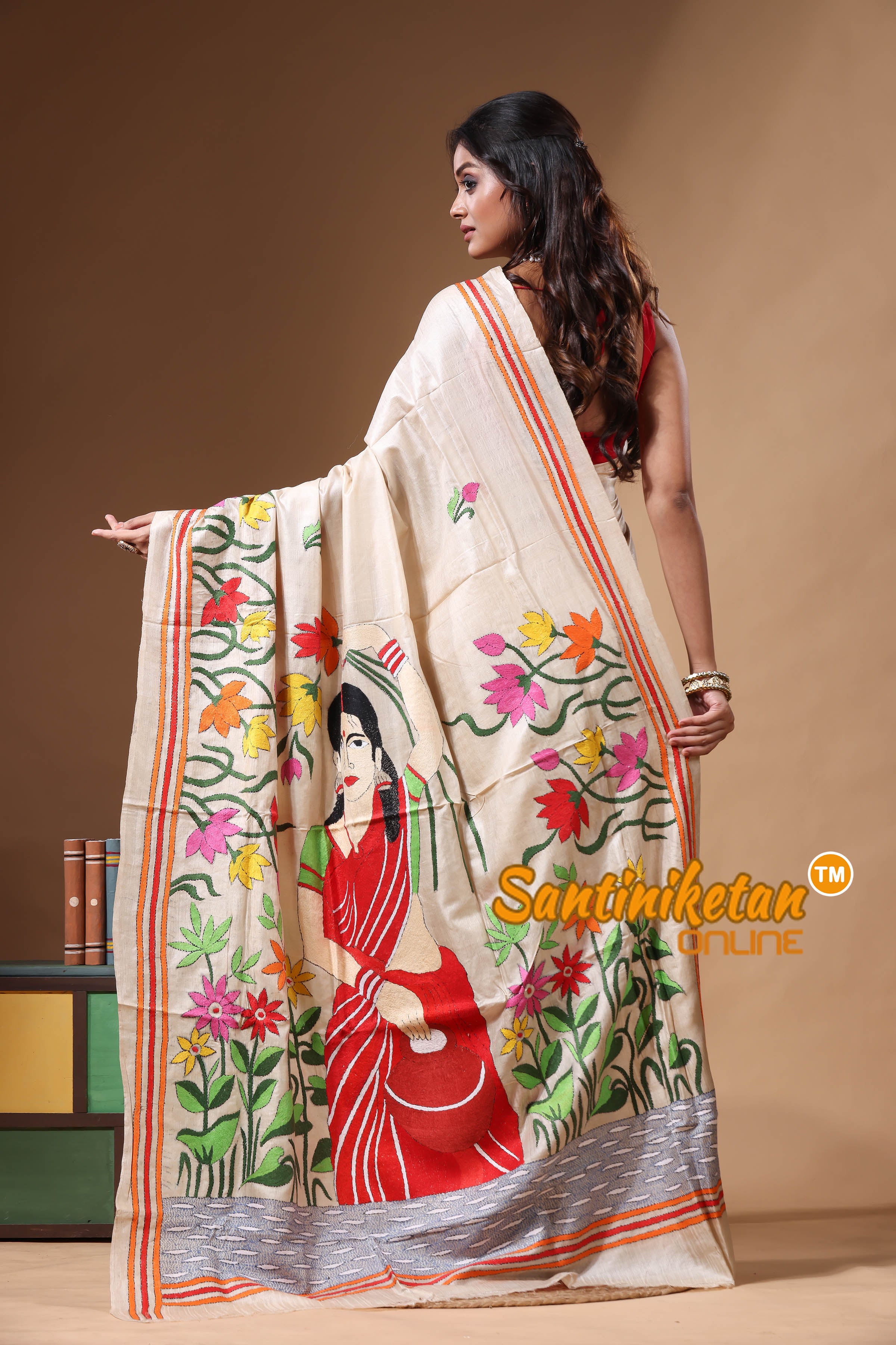 Pure Gachi Tussar Kantha Stitch Saree SN2630729