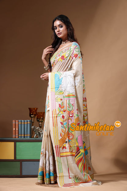Pure Gachi Tussar Kantha Stitch Saree SN2630747