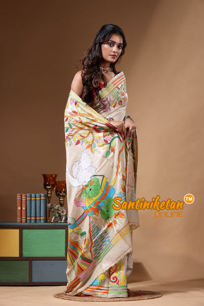 Pure Gachi Tussar Kantha Stitch Saree SN2630747