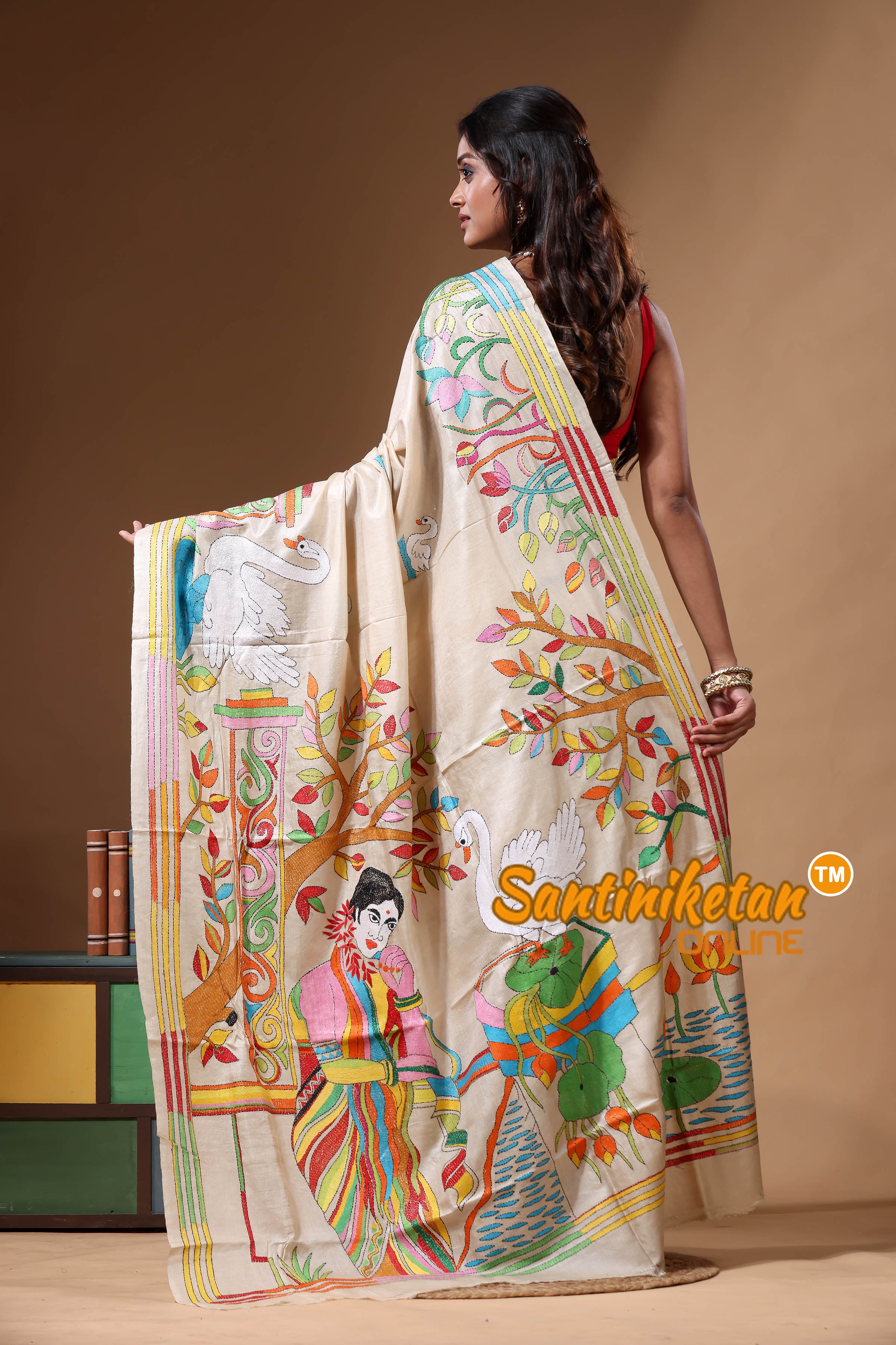 Pure Gachi Tussar Kantha Stitch Saree SN2630747