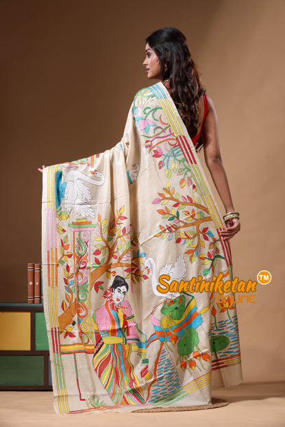 Pure Gachi Tussar Kantha Stitch Saree SN2630747