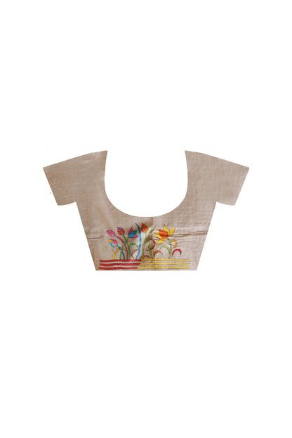 Pure Gachi Tussar Kantha Stitch Saree SN2630747