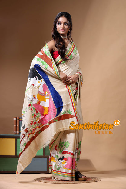 Pure Gachi Tussar Kantha Stitch Saree SN2630753