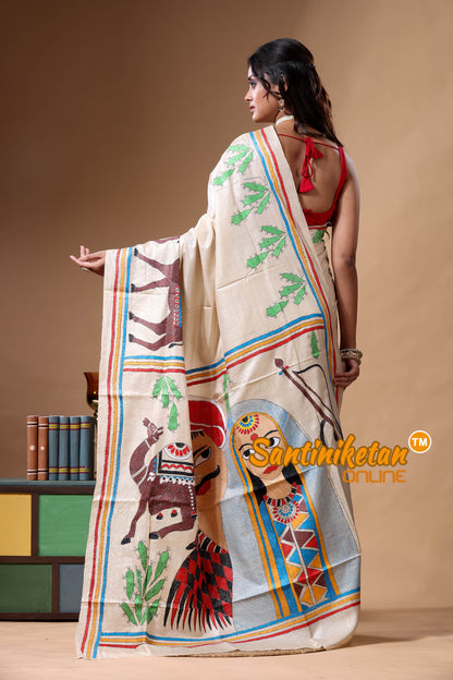 Pure Gachi Tussar Kantha Stitch Saree SN2630771