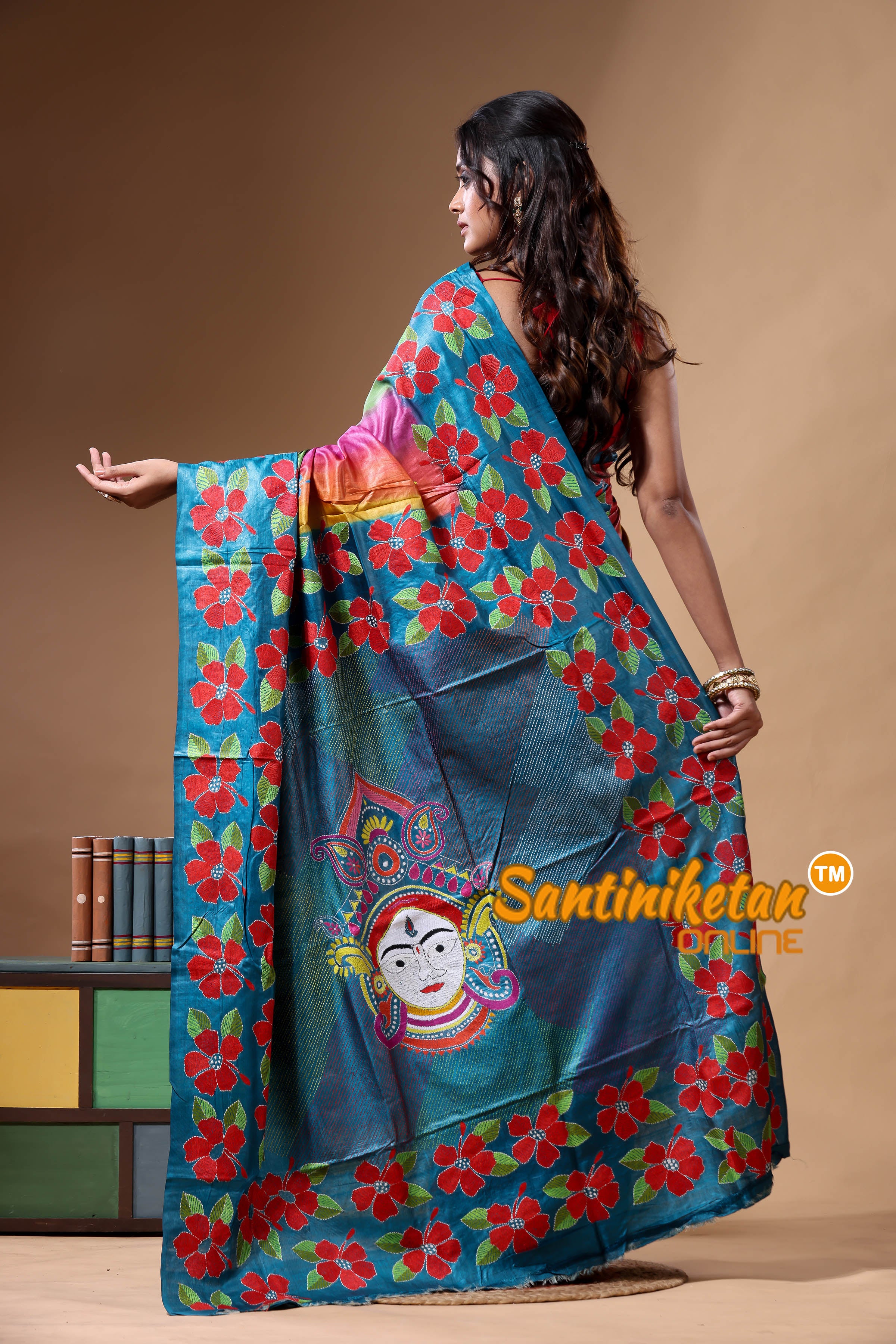Dye Pure Gachi Tussar Kantha Stitch Saree SN2630777