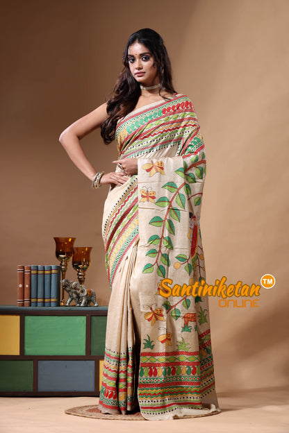 Pure Gachi Tussar Kantha Stitch Saree SN2630783