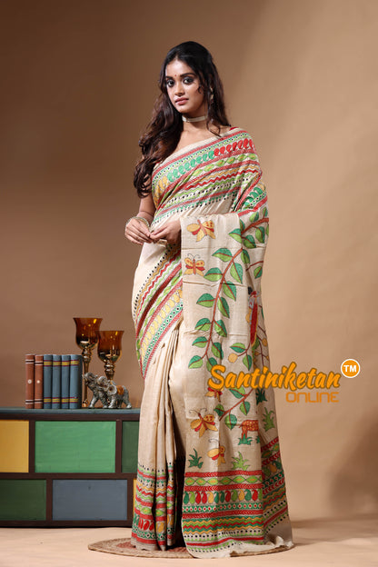 Pure Gachi Tussar Kantha Stitch Saree SN2630783