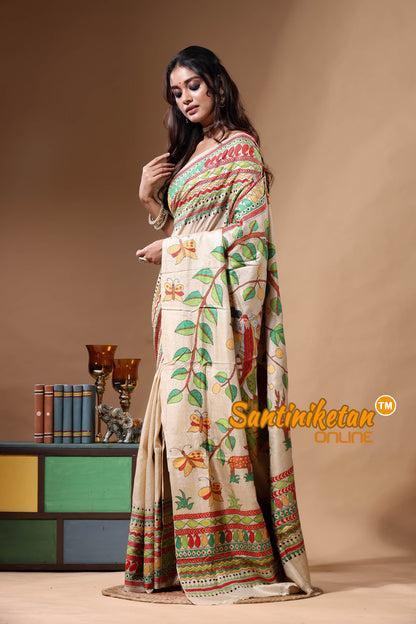 Pure Gachi Tussar Kantha Stitch Saree SN2630783