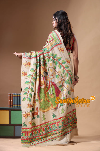 Pure Gachi Tussar Kantha Stitch Saree SN2630783