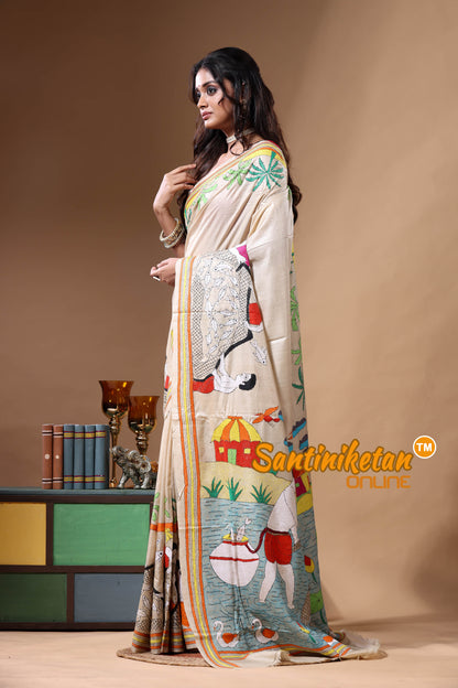 Pure Gachi Tussar Kantha Stitch Saree SN2630795