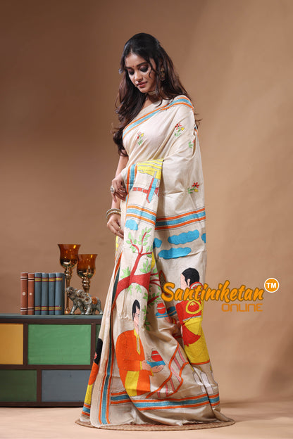 Pure Gachi Tussar Kantha Stitch Saree SN2630807