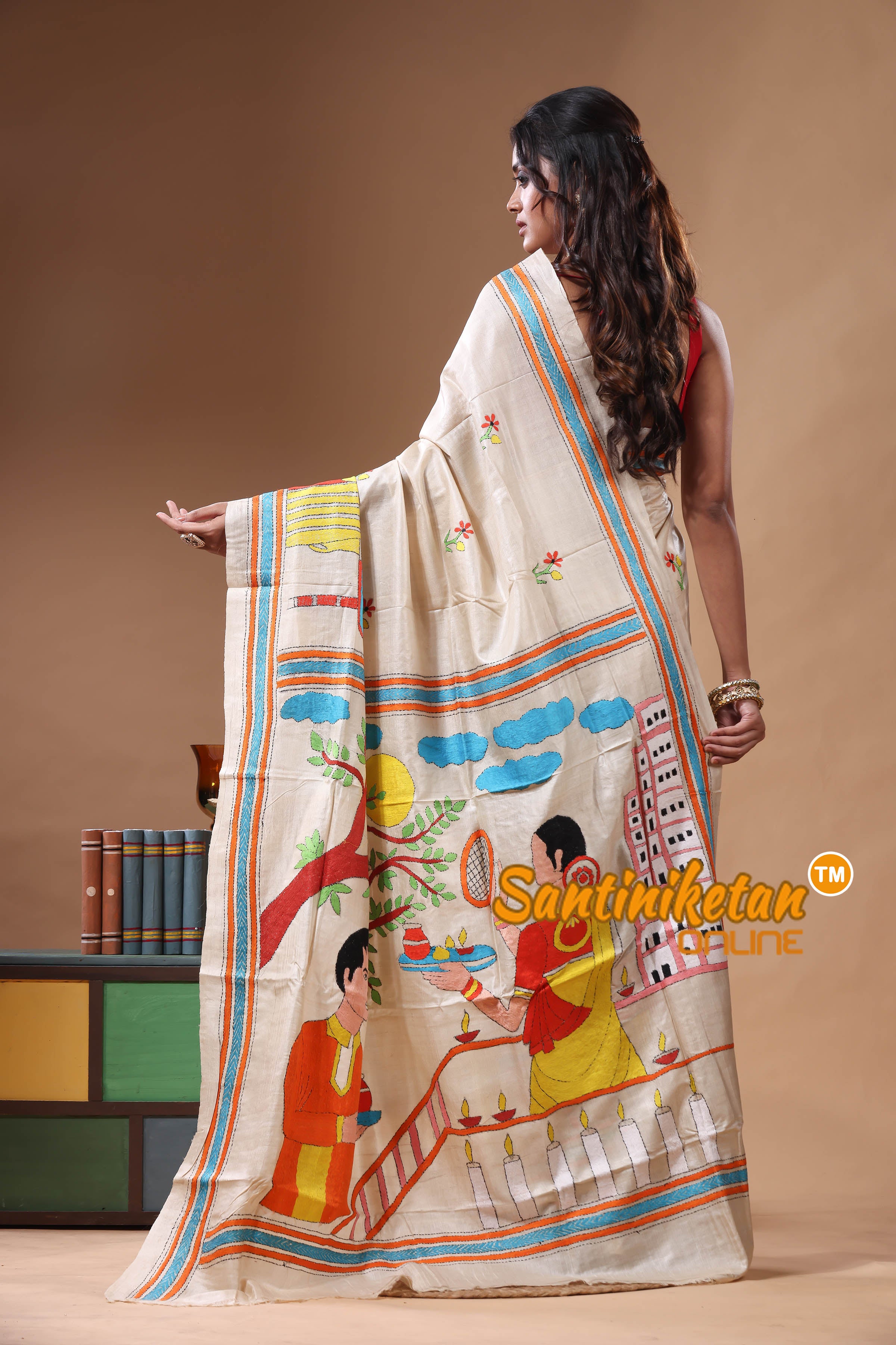 Pure Gachi Tussar Kantha Stitch Saree SN2630807