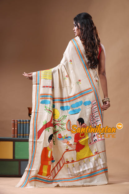 Pure Gachi Tussar Kantha Stitch Saree SN2630807