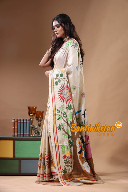 Pure Gachi Tussar Kantha Stitch Saree SN2630818
