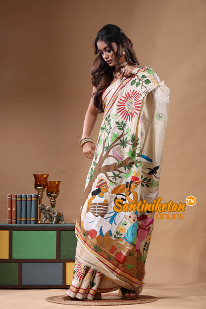 Pure Gachi Tussar Kantha Stitch Saree SN2630818