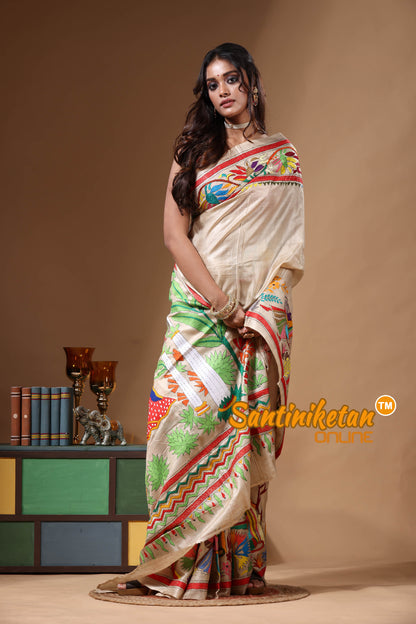 Pure Gachi Tussar Kantha Stitch Saree SN2630836