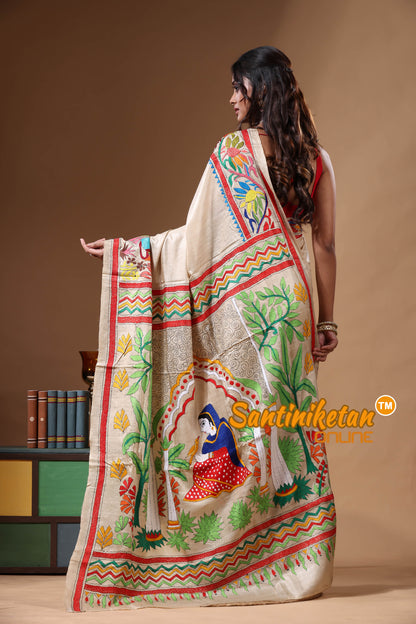 Pure Gachi Tussar Kantha Stitch Saree SN2630836