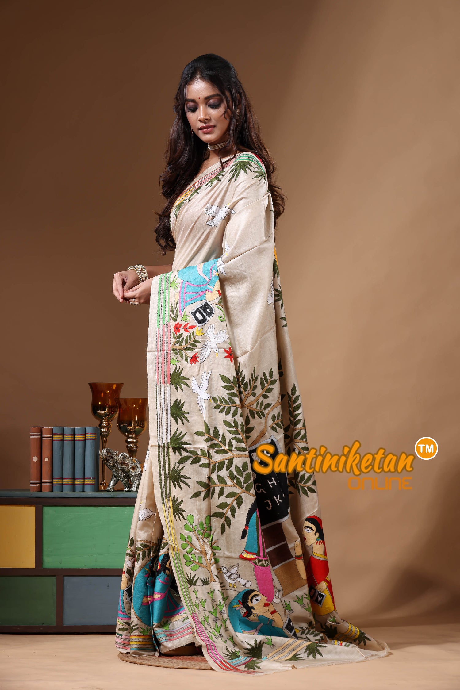 Pure Gachi Tussar Kantha Stitch Saree SN2630842