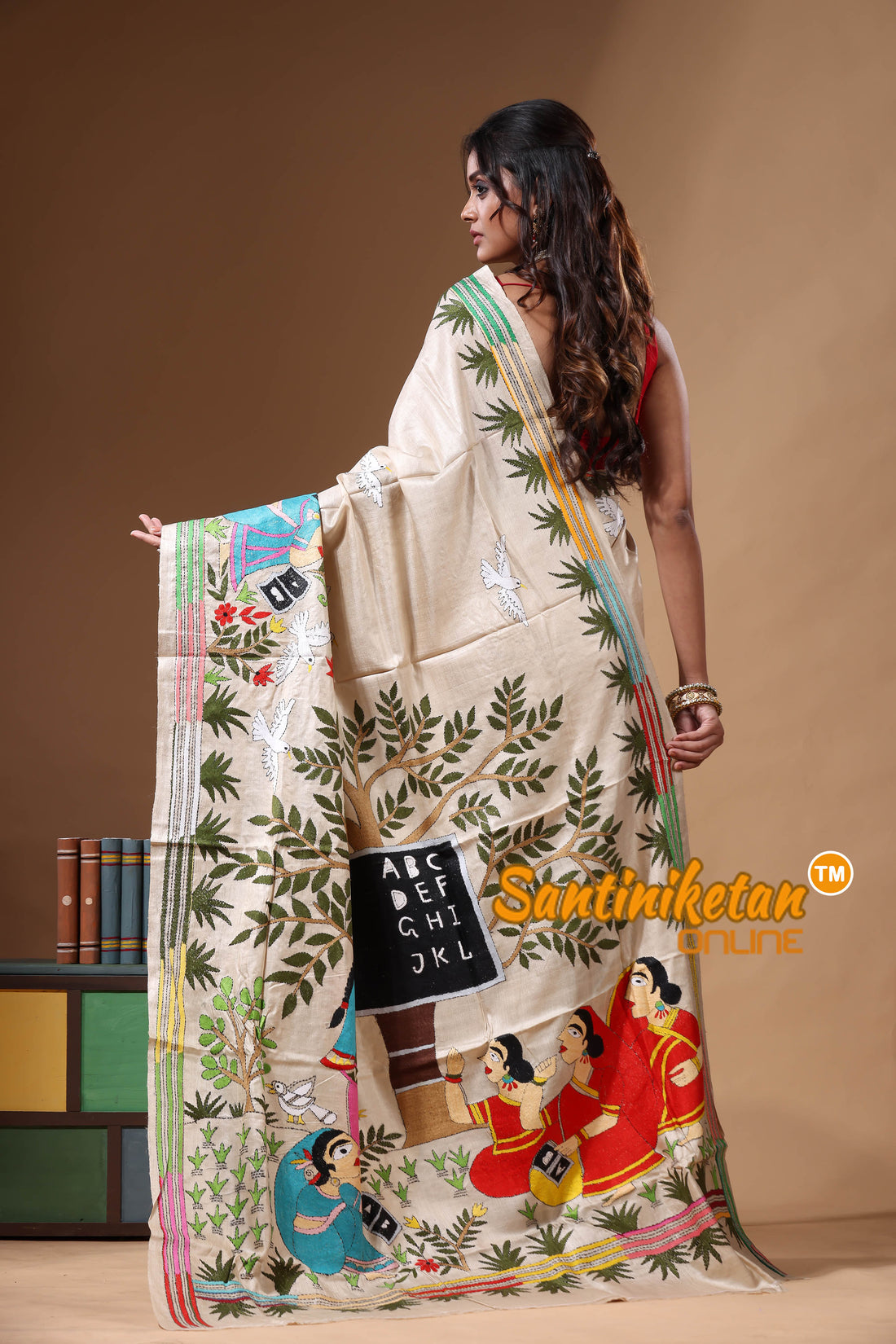 Pure Gachi Tussar Kantha Stitch Saree SN2630842
