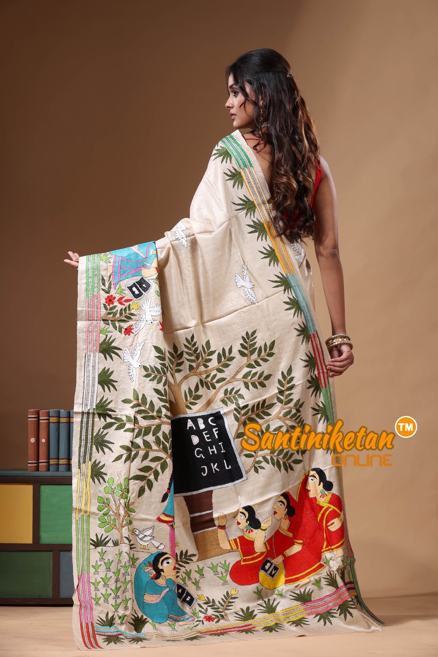 Pure Gachi Tussar Kantha Stitch Saree SN2630842