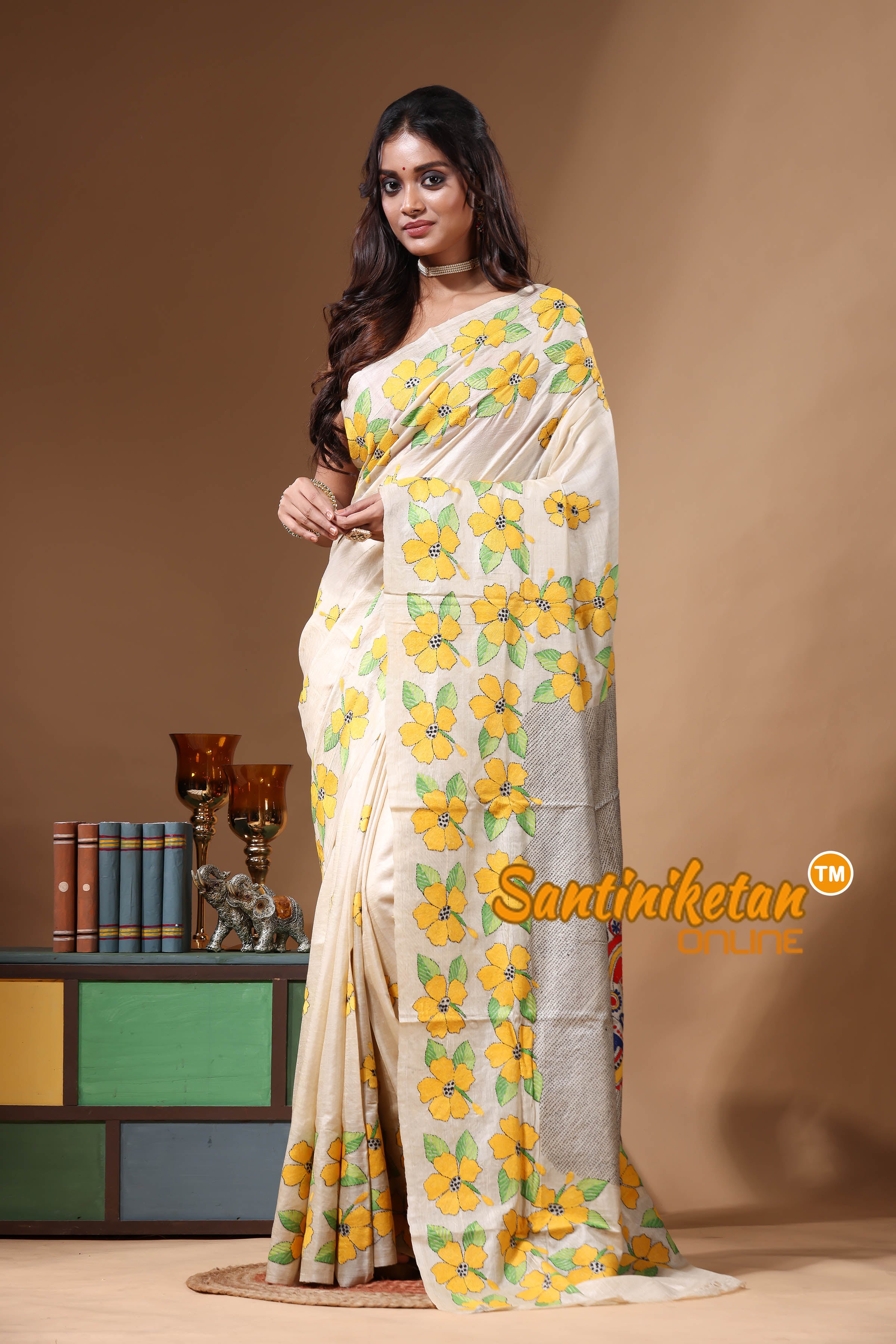 Pure Gachi Tussar Kantha Stitch Saree SN2630866