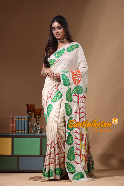 Pure Gachi Tussar Kantha Stitch Saree SN2630878