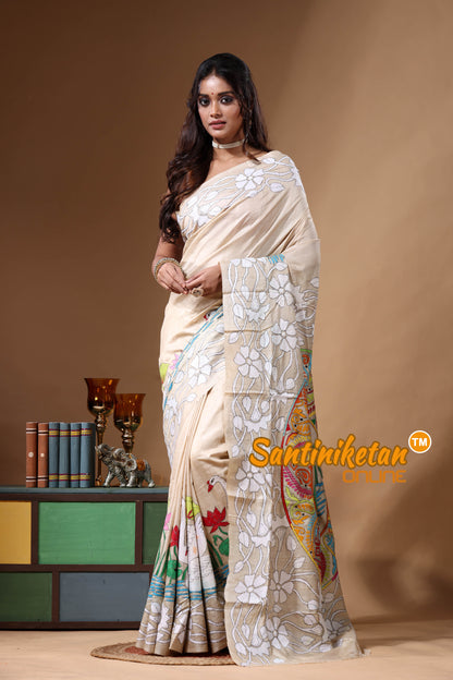 Pure Gachi Tussar Kantha Stitch Saree SN2630896