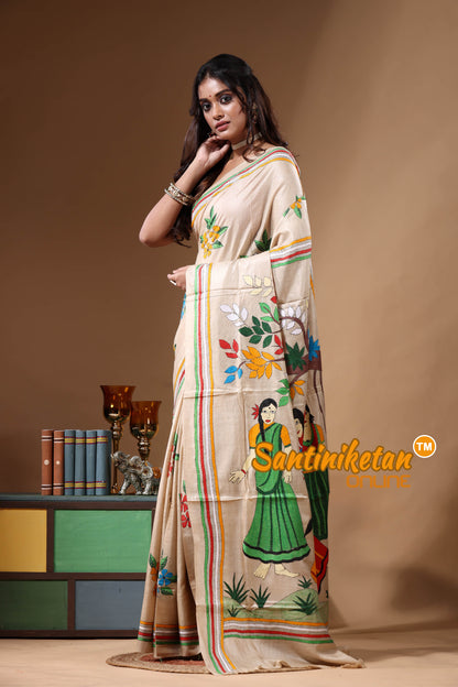 Pure Gachi Tussar Kantha Stitch Saree SN2630902