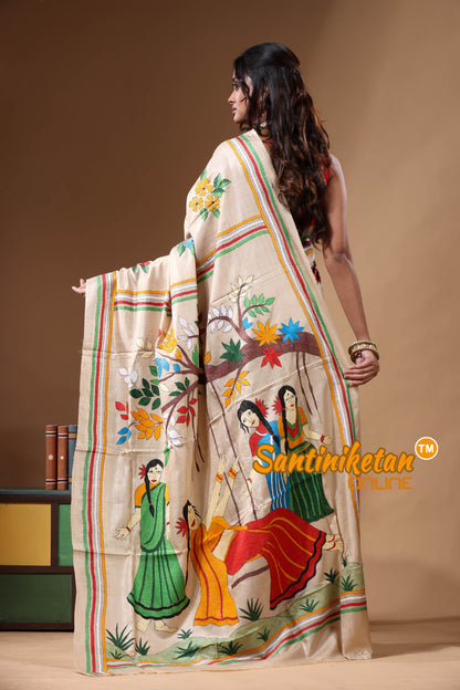 Pure Gachi Tussar Kantha Stitch Saree SN2630902
