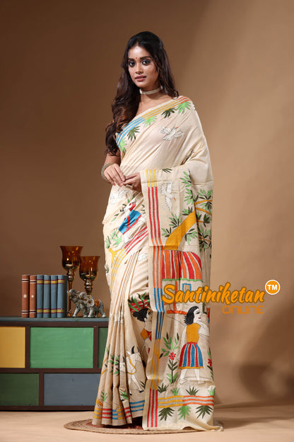 Pure Gachi Tussar Kantha Stitch Saree SN2630908