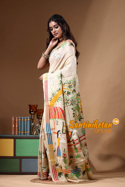 Pure Gachi Tussar Kantha Stitch Saree SN2630908