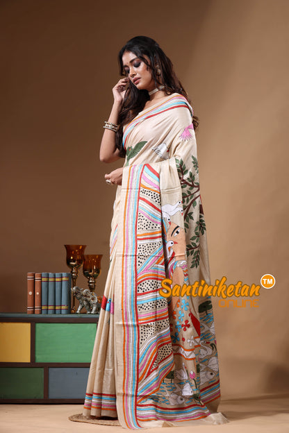 Pure Gachi Tussar Kantha Stitch Saree SN2630914