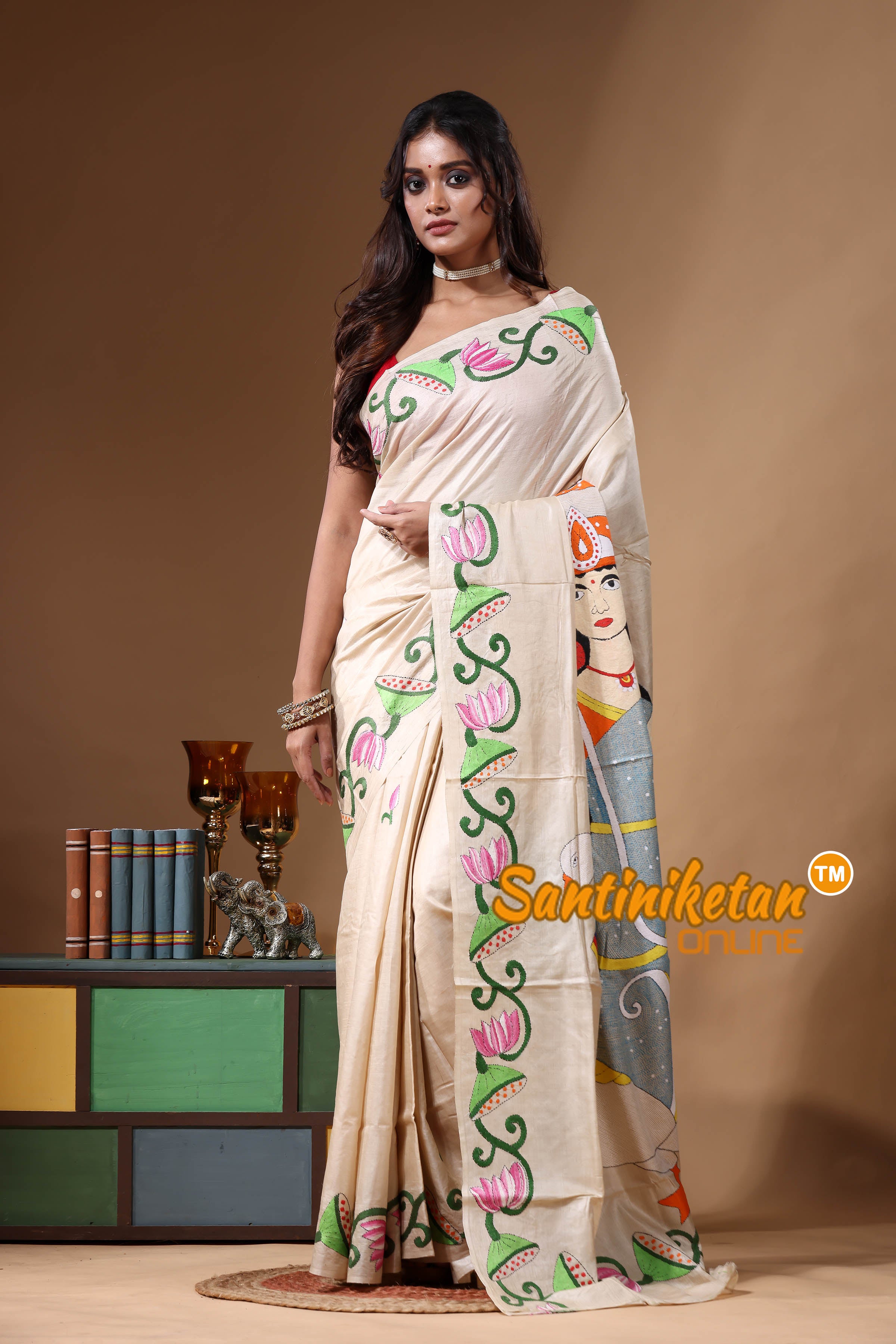 Pure Gachi Tussar Kantha Stitch Saree SN2630920