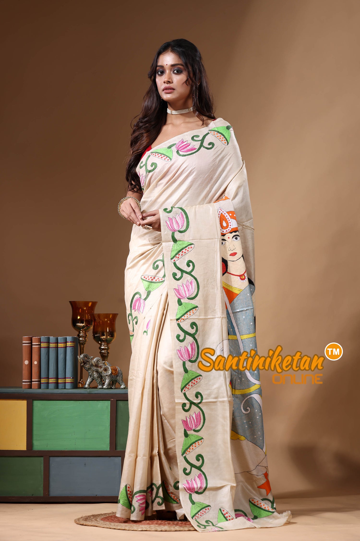 Pure Gachi Tussar Kantha Stitch Saree SN2630920