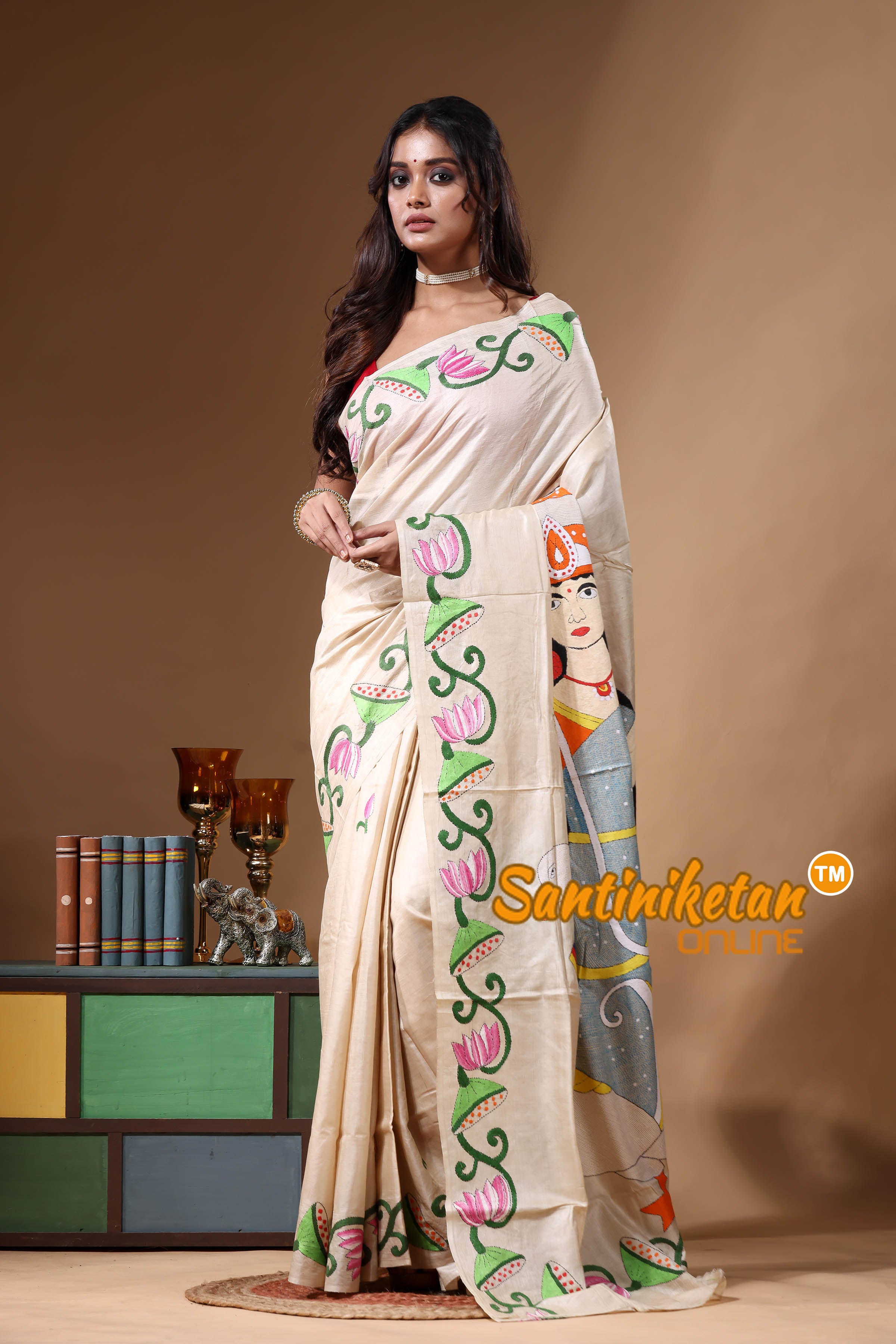 Pure Gachi Tussar Kantha Stitch Saree SN2630920