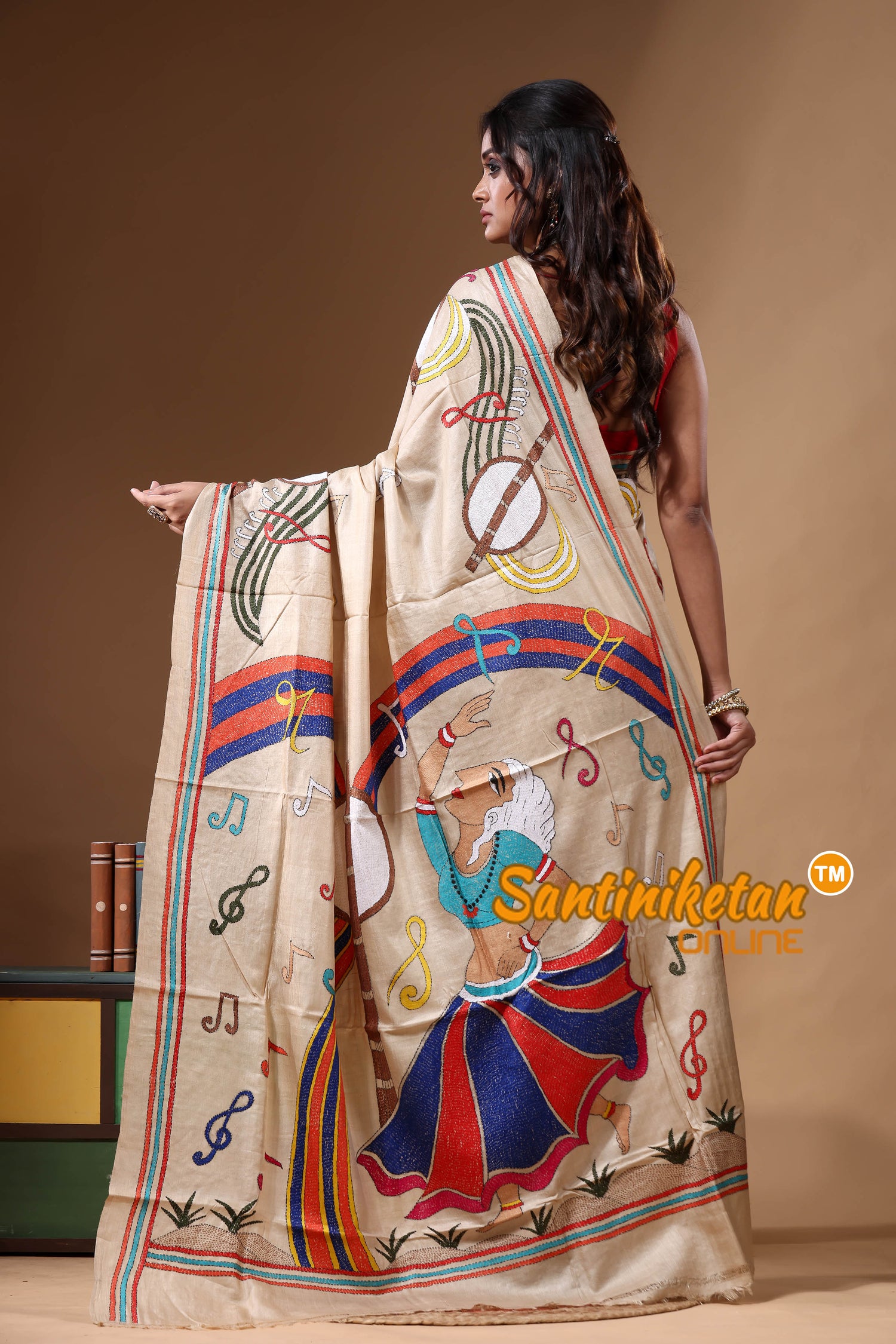 Pure Gachi Tussar Kantha Stitch Saree SN2630926