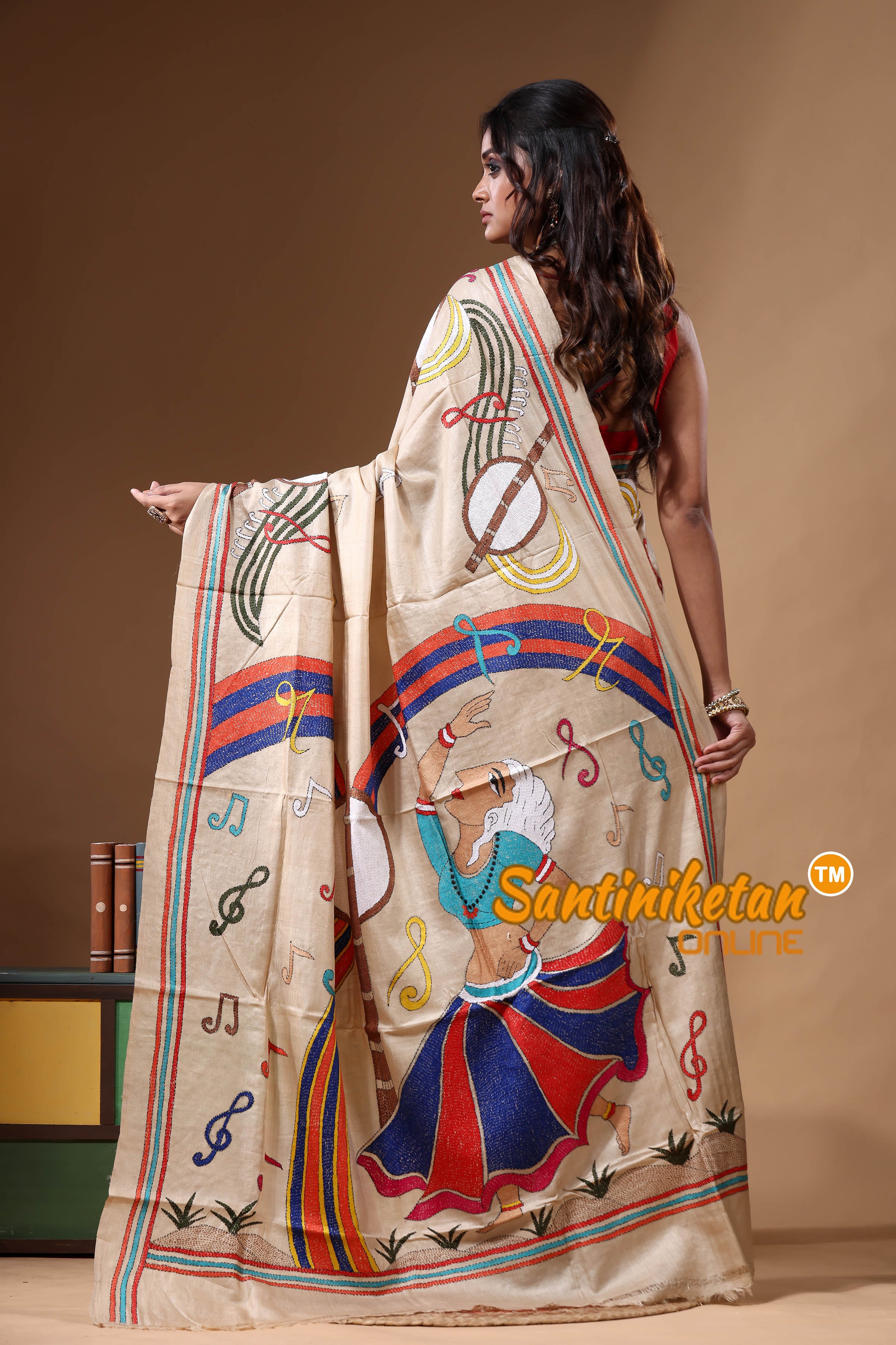 Pure Gachi Tussar Kantha Stitch Saree SN2630926