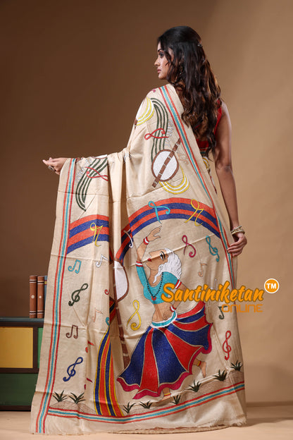 Pure Gachi Tussar Kantha Stitch Saree SN2630926