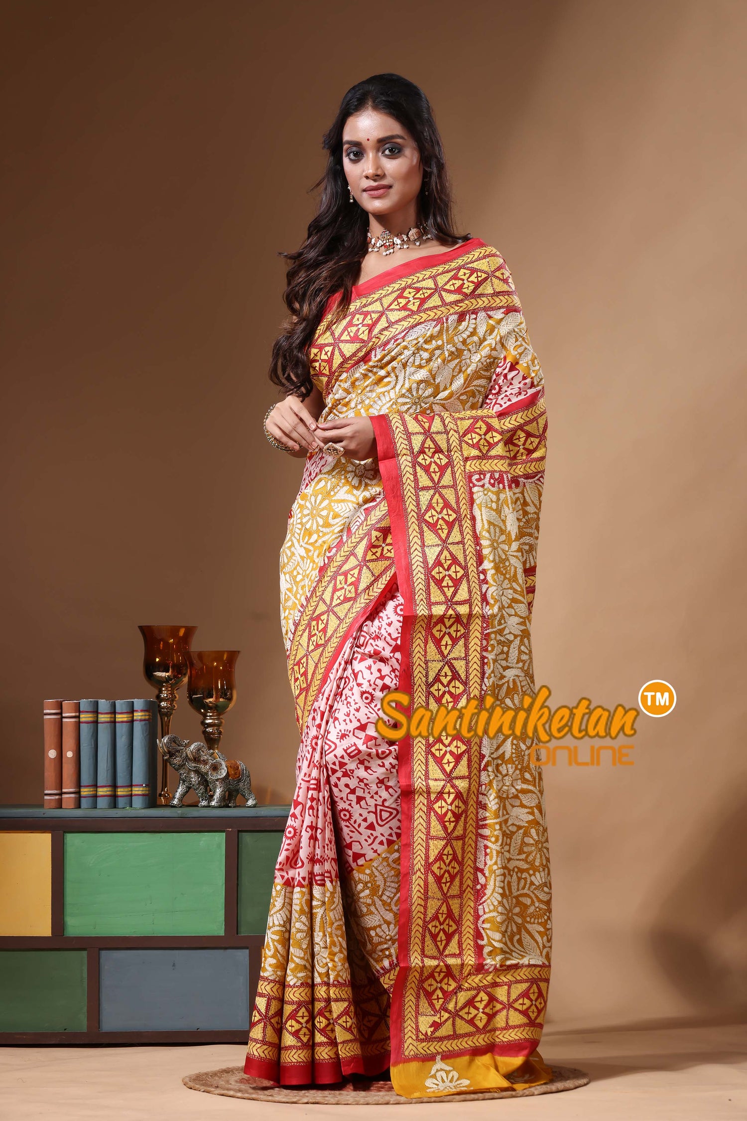 Pure Bangalore Silk Kantha Stitch Saree SN2630937