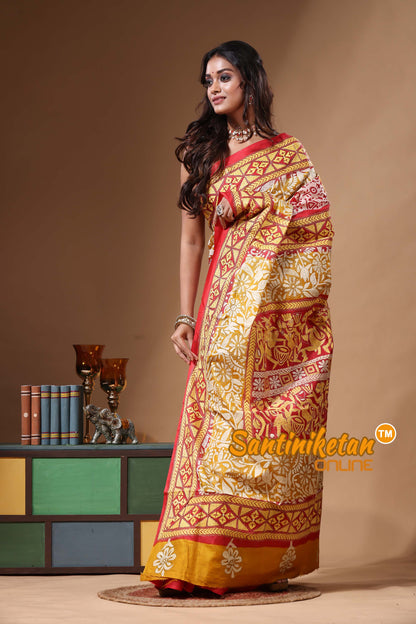 Pure Bangalore Silk Kantha Stitch Saree SN2630937