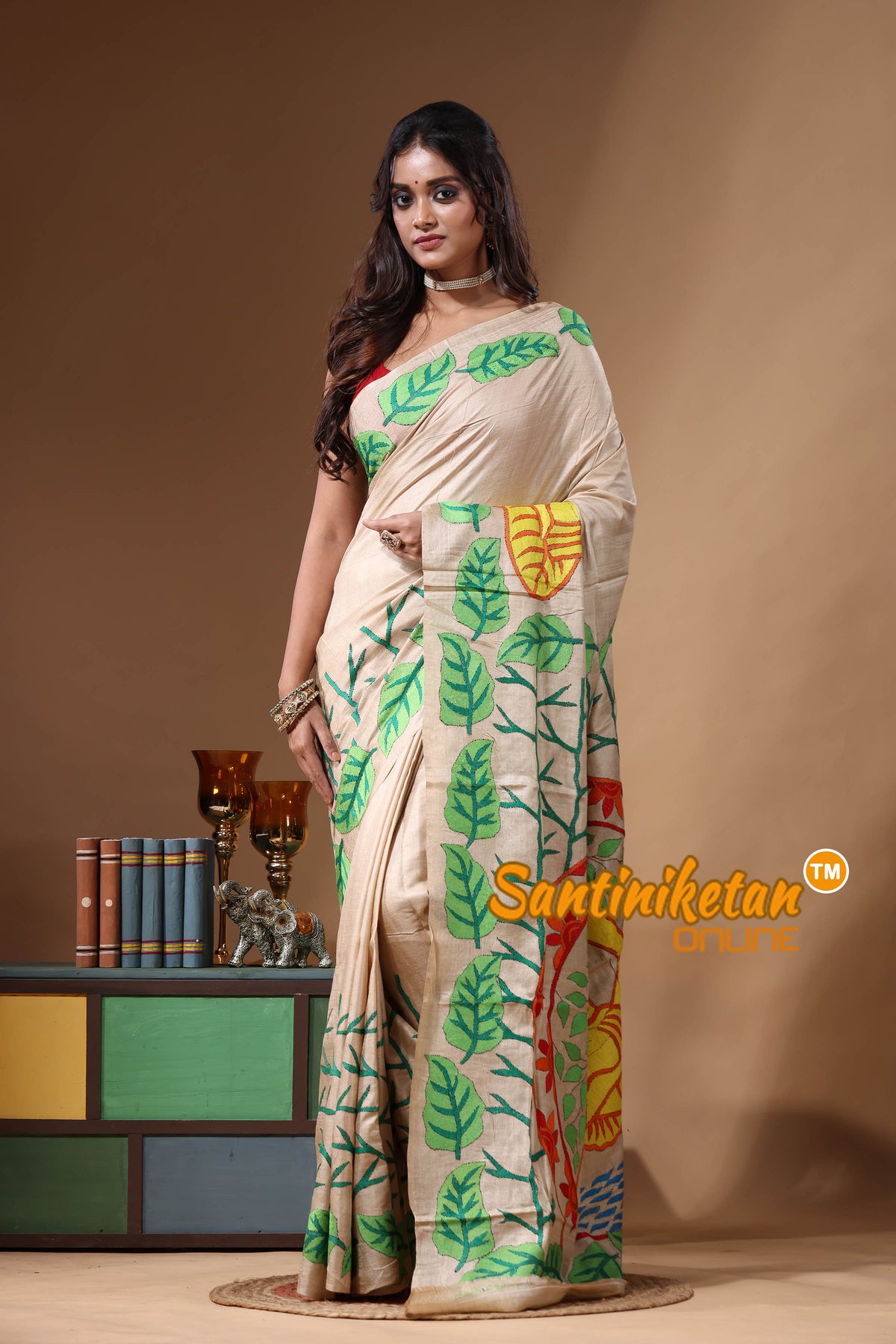 Pure Gachi Tussar Kantha Stitch Saree SN2631091