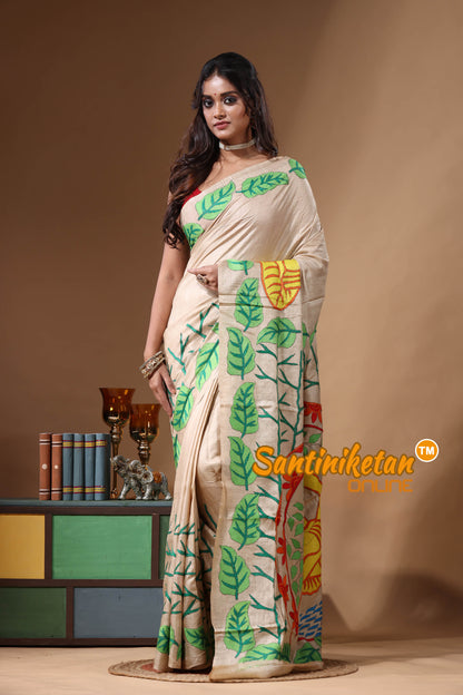 Pure Gachi Tussar Kantha Stitch Saree SN2631091