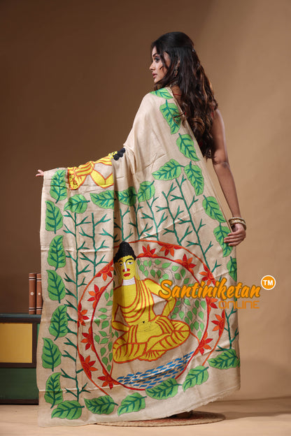 Pure Gachi Tussar Kantha Stitch Saree SN2631091