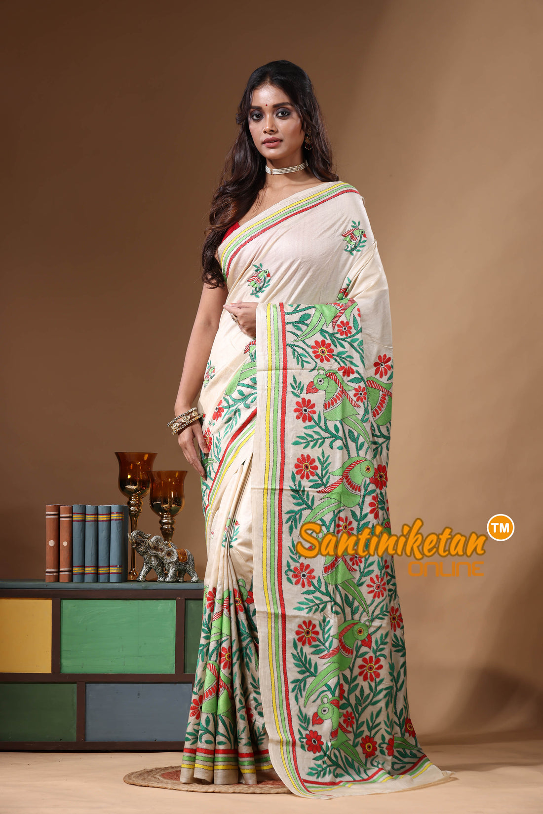 Pure Gachi Tussar Kantha Stitch Saree SN2631104