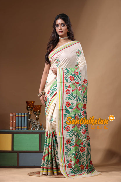 Pure Gachi Tussar Kantha Stitch Saree SN2631104