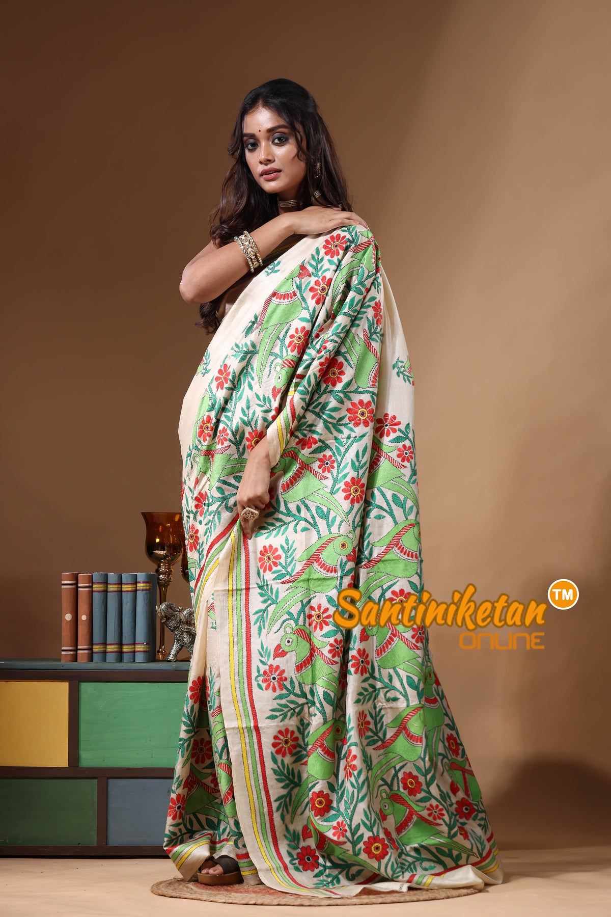 Pure Gachi Tussar Kantha Stitch Saree SN2631104