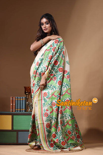 Pure Gachi Tussar Kantha Stitch Saree SN2631104