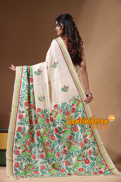 Pure Gachi Tussar Kantha Stitch Saree SN2631104