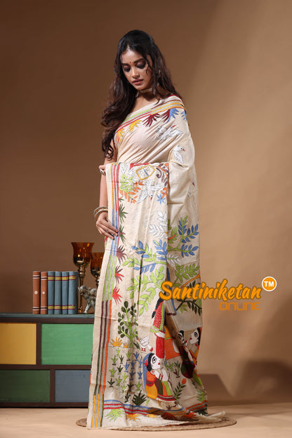 Pure Gachi Tussar Kantha Stitch Saree SN2631110
