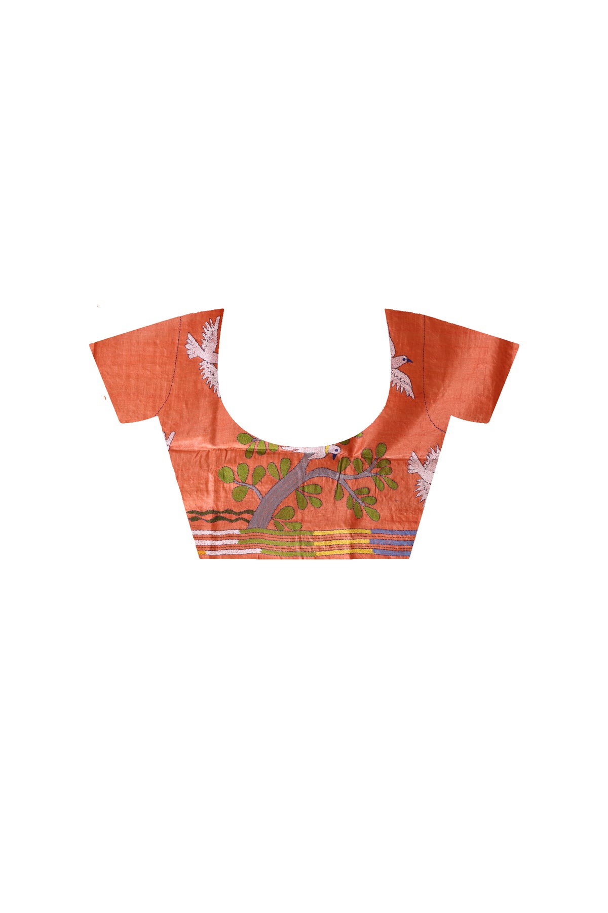 Dye Pure Gachi Tussar Kantha Stitch Saree SN2631116